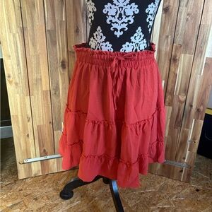 JWD-Women’s Coral Tiered Ruffle Skirt Size Large.